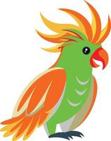 Colorful macaw icon flat on white isolated background vector