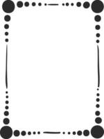 Simple, hand drawn rectangular frame features decreasing dots and thin lines, creating a clean white space ideal for text or design elements vector