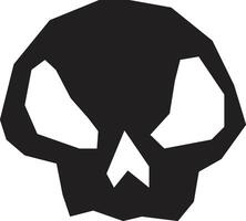 Stylized low poly skull evoking themes of danger, death, halloween, and the macabre, suitable for designs related to spooky events or dark concepts vector