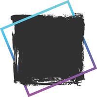Gradient square frame enhancing a black brush stroke, creating a modern and artistic visual element perfect for various design projects vector