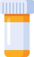 Orange medicine bottle featuring a childproof cap, designed to prevent accidental opening by children, promoting medication safety and responsible storage practices vector