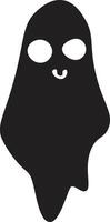 Cute black ghost with a big smile on a white background, perfect for halloween projects vector