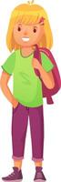Confident and cheerful student girl carrying a backpack, ready to embark on a new educational journey, symbolizing back to school, learning, and academic success vector
