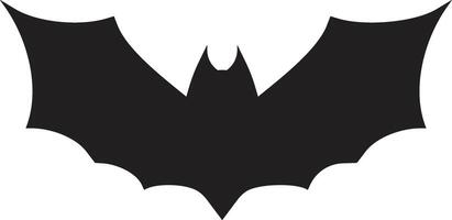 Stylized black bat silhouette spreading its wings, creating a striking image against a clean white background, perfect for halloween projects or spooky designs vector