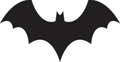 Stylized black bat silhouette with outstretched wings creates a striking image against a clean white backdrop, perfect for halloween or spooky designs vector