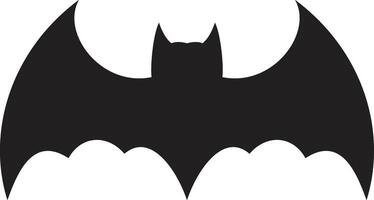 Stylized silhouette of a bat with fully spread wings, creating a strong and iconic image against a clean white backdrop, ideal for conveying themes of mystery, night, and halloween vector