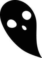 Simple black ghost floating with surprised expression, ideal for halloween projects, creating a spooky and playful atmosphere vector