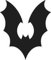 Stylized black bat silhouette spreading its wings, creating a powerful symbol of halloween, vampires, and spooky themes vector