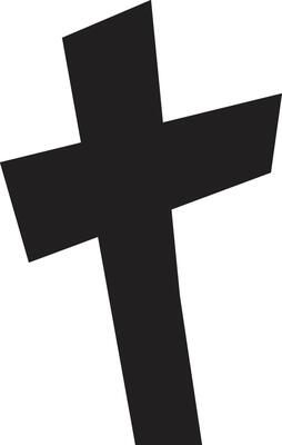 Simple, powerful illustration of a black christian cross representing faith, spirituality, and religious devotion, perfect for conveying themes of hope and devotion