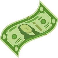 Stylized illustration of a one hundred dollar bill is waving gently against a clean white backdrop, creating a dynamic visual representation of currency and finance vector
