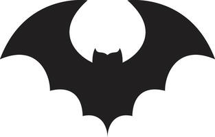 Stylized black bat silhouette spreading its wings, creating a dramatic and ominous presence against a clean white backdrop, perfect for halloween or spooky themed projects vector