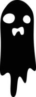 Black ghost melting with surprised expression is a spooky halloween decoration, perfect for adding a touch of fright to any celebration vector