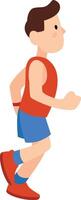 Young man in athletic attire is depicted running, emphasizing the importance of physical activity for a healthy lifestyle vector