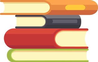 Colorful stack of books symbolizing learning journey, education, growth. Valuable resource for students, teachers, seekers of wisdom. Dive into pages, let stories inspire learning vector