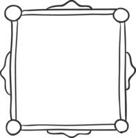 Simple, hand drawn square frame with rounded corners and decorative elements, perfect for adding a touch of whimsy to any project vector