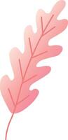 Minimalist illustration featuring a stylized pink oak leaf with gradient colors, isolated on a white background, ideal for nature themed designs vector