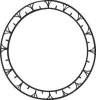 Round frame featuring stylized floral motifs creates a striking visual with its intricate design and open circular center, ideal for highlighting text or images vector