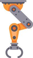 Modern robotic arm is picking up an object in a factory setting, showcasing automation and advanced technology in manufacturing processes vector