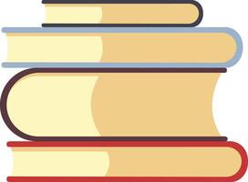 Neat stack of four vibrant books symbolizes learning, knowledge, and education, with colorful spines and covers evoking wisdom and growth vector