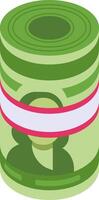 Stylized roll of banknotes symbolizes wealth accumulation, smart financial planning, and the achievement of monetary goals vector