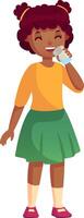 Smiling child enjoys a glass of water, promoting healthy habits and wellbeing vector