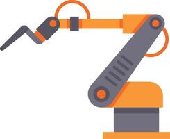 Modern robotic arm performing a precise industrial task, showcasing automation and advanced technology in a factory setting vector