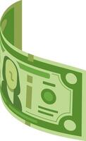 Folded green banknote symbolizing wealth accumulation, investment, and financial goals, highlighting the importance of savings and smart economic decisions in business and banking vector