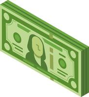 Stack of green banknotes with a portrait suggesting financial prosperity, investment growth, and accumulating savings through successful money management vector