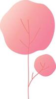 Minimalist illustration featuring a stylized pink tree with a rounded crown, evoking a sense of simplicity and tranquility against a clean white backdrop vector