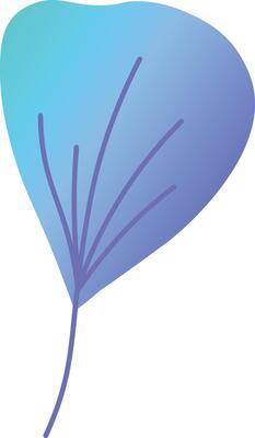 Vibrant gradient leaf with purple veins stands out on a white background, adding a touch of modernity and color to nature inspired projects. Ideal for nature, beauty, and wellness projects