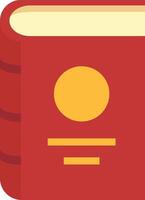 Red passport with golden circle and lines, symbolizing international travel and identity verification for tourism and business purposes vector