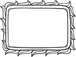Hand drawn rectangular frame featuring rounded corners and a decorative border reminiscent of stylized leaves, offering a unique and artistic touch vector