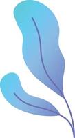 Two blue and cyan leaves with purple veins are growing together on a white background, creating a soothing and natural design vector