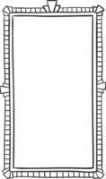 Vertical rectangular frame featuring decorative corners and a striped border, creating a simple yet elegant design suitable for various graphic design projects vector