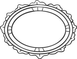 Oval frame featuring a leaf shaped border adds a touch of nature inspired elegance, creating a decorative and visually appealing design element vector