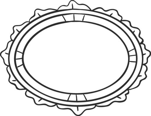Oval frame featuring a leaf shaped border adds a touch of nature inspired elegance, creating a decorative and visually appealing design element