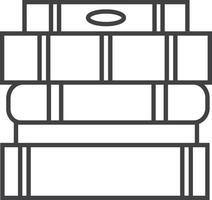 Minimalist illustration representing a stack of three books, symbolizing learning, education, and the pursuit of knowledge vector