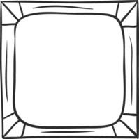 Simple, hand drawn rounded square frame provides a clean, white backdrop, perfect for adding text or images, with a touch of casual, artistic style vector