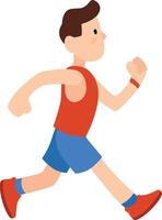 Determined man runs with energy and speed, embodying fitness and wellness, inspiring viewers to stay active for better health and strength vector
