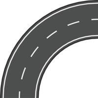 Curved asphalt road turning creating a sense of journey, adventure, and travel, symbolizing infrastructure and transportation vector