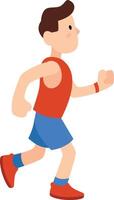 Young man in athletic wear is running, embodying the concept of a healthy lifestyle through regular physical activity and exercise vector