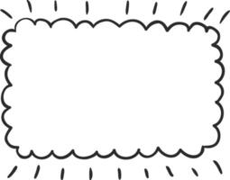 Hand drawn shining rectangular thought bubble with scalloped edges is waiting to be filled with ideas, quotes, or dialogue vector