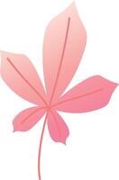 Pink chestnut leaf with gradient colors representing the autumn season, isolated on a white background, ideal for nature themed projects vector