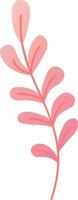 Pink plant branch growing upwards with delicate leaves, creating a visually appealing design element suitable for various projects vector