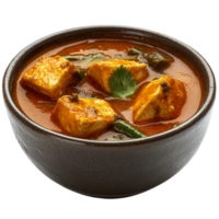A bowl of curry with tofu and vegetables png