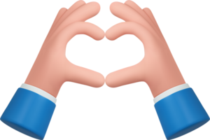 3d hands fold the shape of a heart png