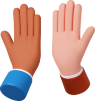 3d High five hand gesture. png