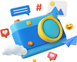 3d photo camera icon png