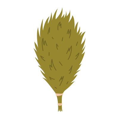 Eucalyptus sauna broom for health and relaxation. illustration.