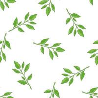 Elegant Hand-Drawn Lemon Leaves Seamless Pattern for Posters and Labels vector